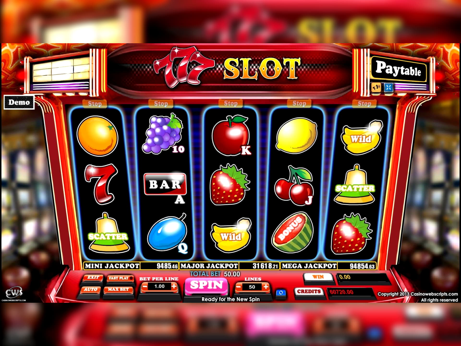 165% Casino match bonus at Come On Casino