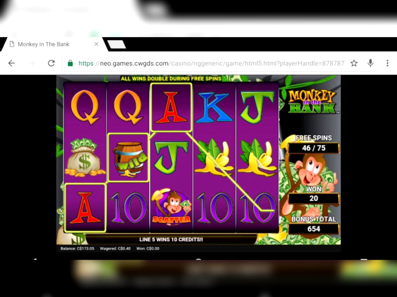 €99 free chip at Canada Casino 