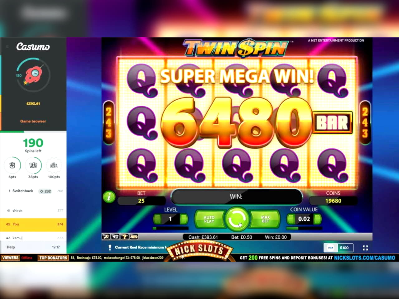 EURO 560 Casino tournaments freeroll at Superior Casino