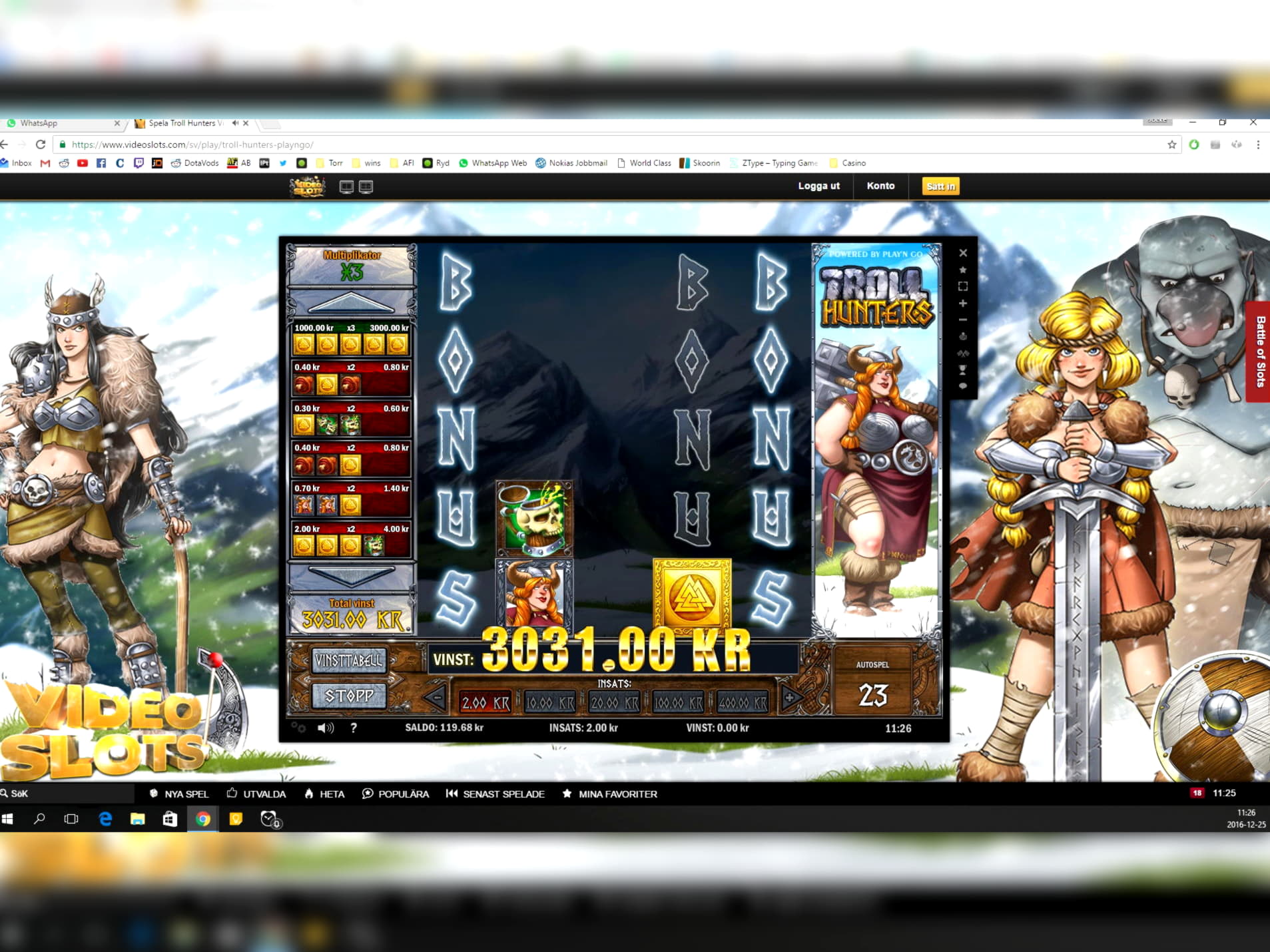 Eur 265 free chip at Betwinner Casino
