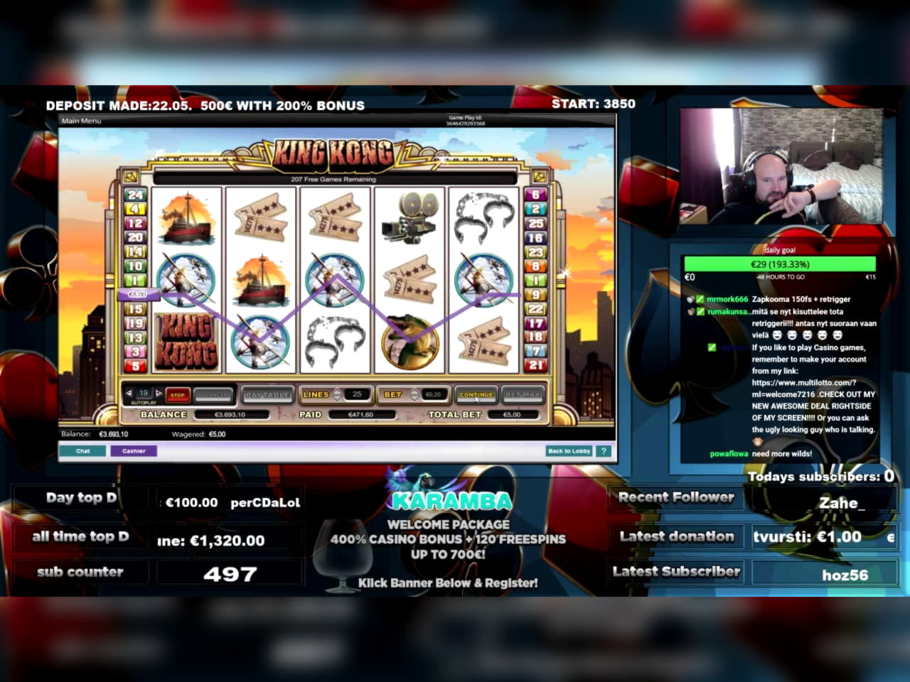 45 Free casino spins at London Casino 