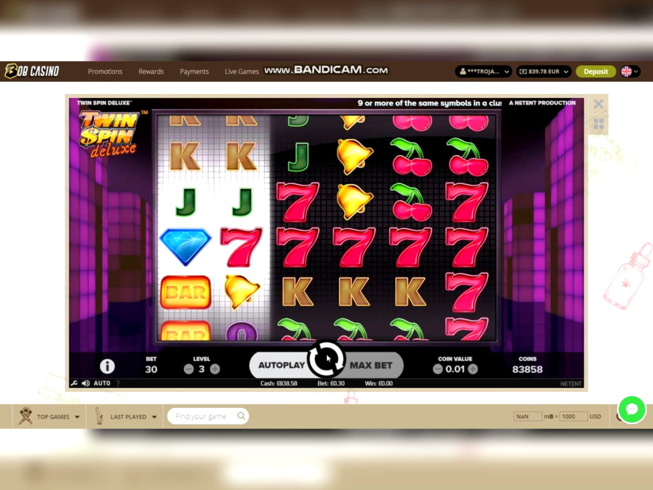 222 Trial Spins at 777 Casino