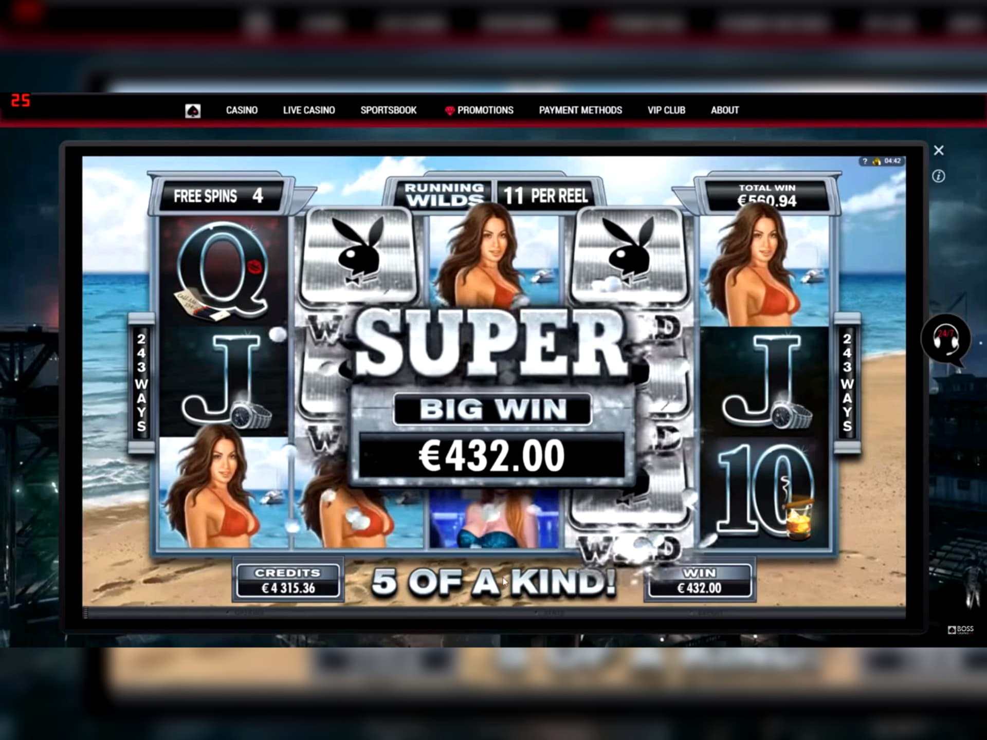 Eur 470 free chip at Party Casino