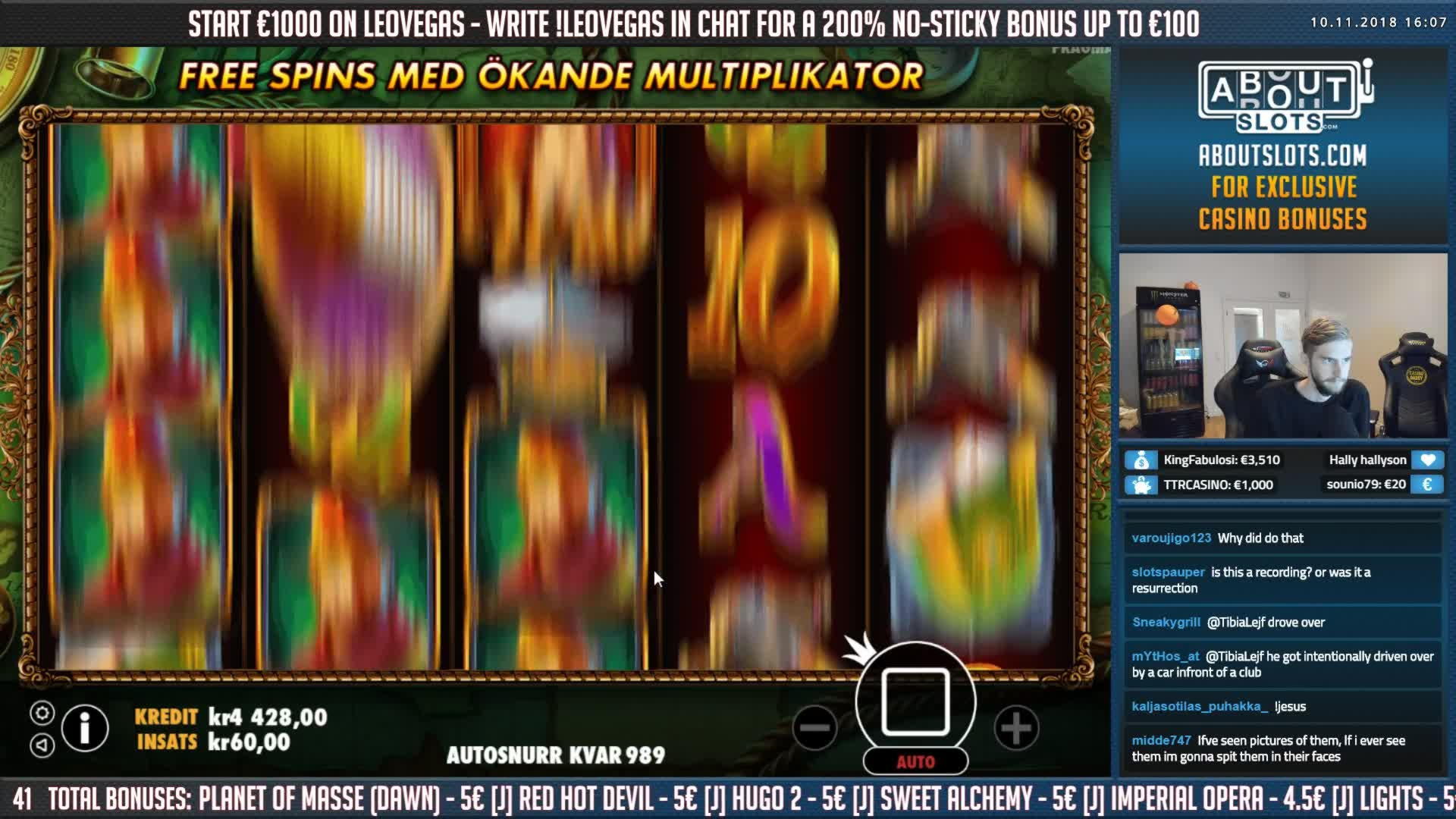 135 free spins no deposit at Betwinner Casino