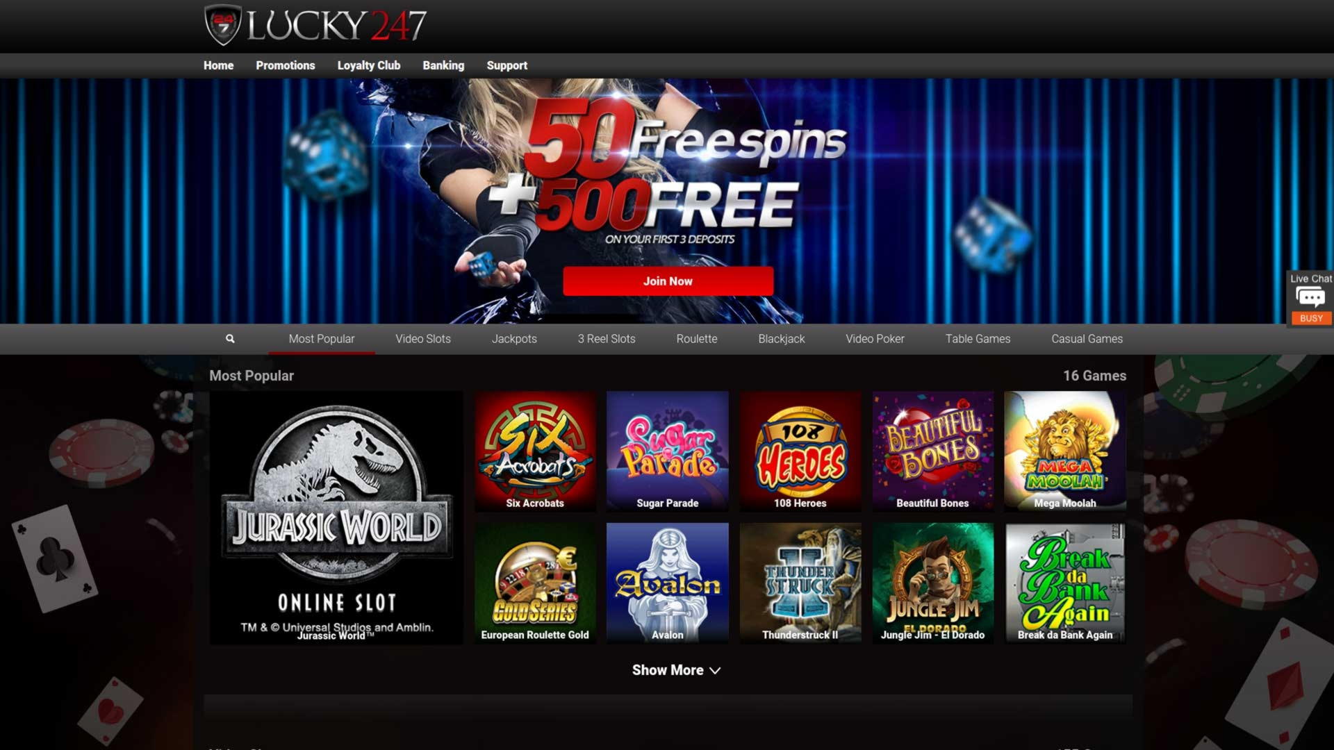 745% Match Bonus Casino at Netherlands Casino 