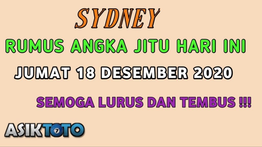 Prediksi Nomor Jitu Sydney Hari Ini Jumat 18 Gada 2020 Decembri Rumus Jitu Sydney Prediksi Sidney Hari