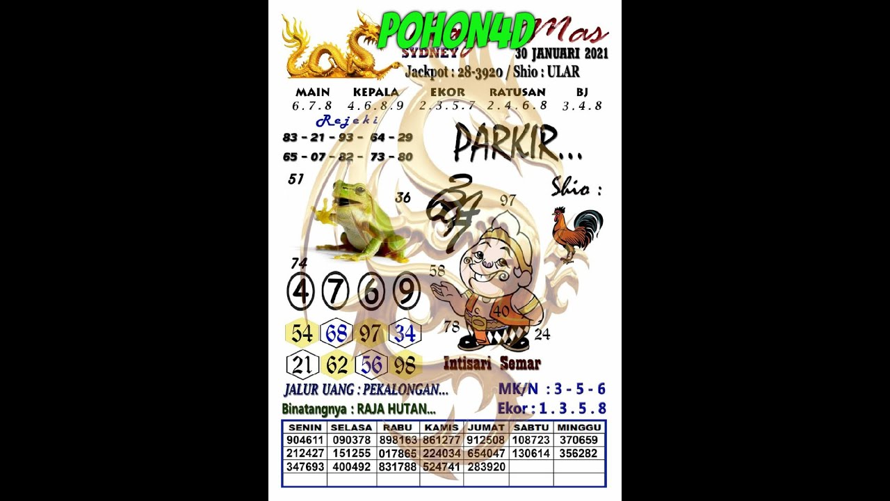 Syair Sydney Hari Ini 30 Gennaio 2021 | Kode Syair Naga Mas Sydney Pools