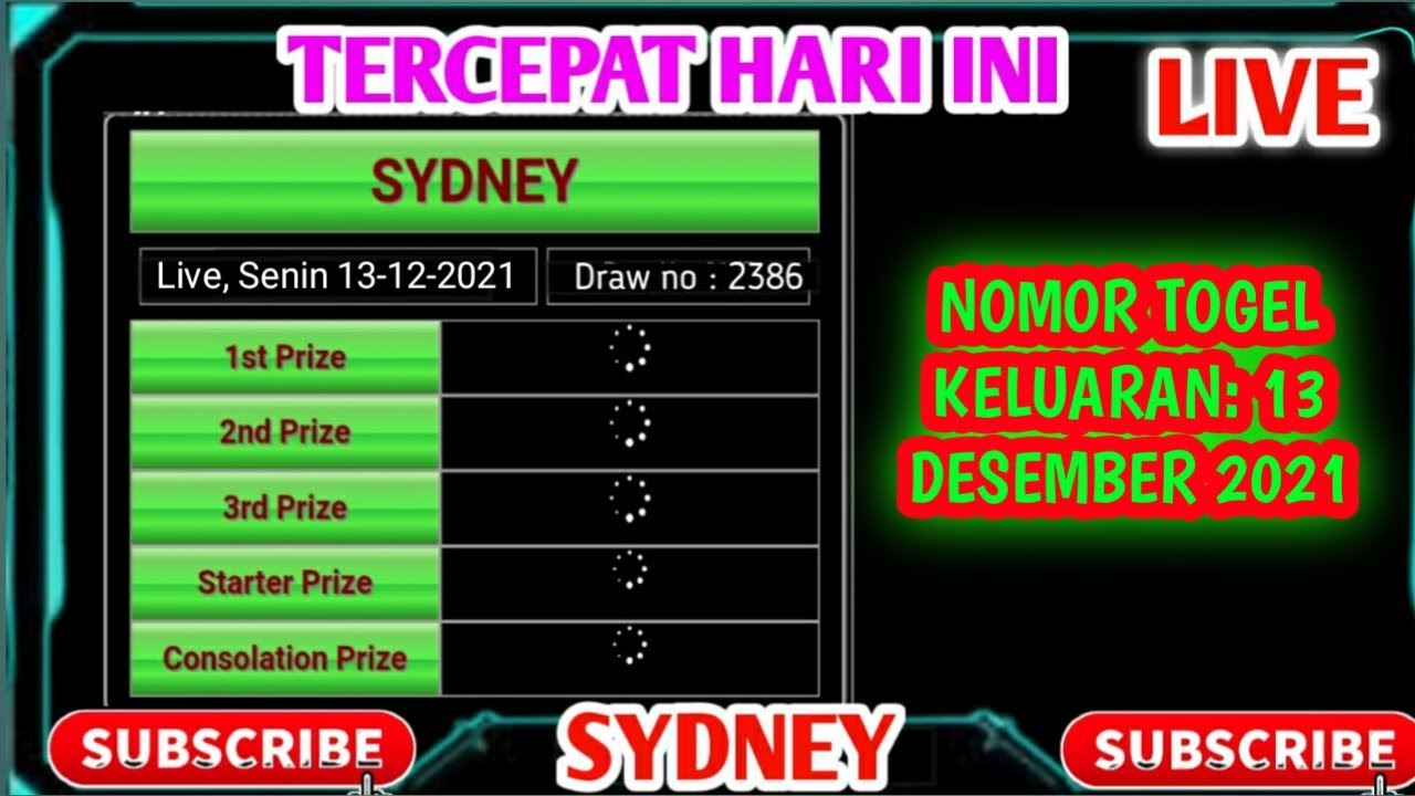 Živé Losování Sdy 13. Prosince 2021 | Live Draw Sydney Sekarang