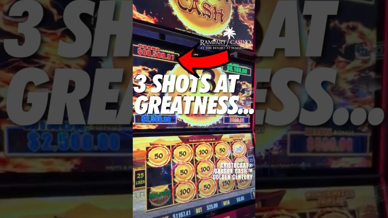 3 SHOTS AT GREATNESS ON THIS RAMPART CASINO SLOTMACHINE IN LAS VEGAS!!! #shorts #lasvegas #fyp