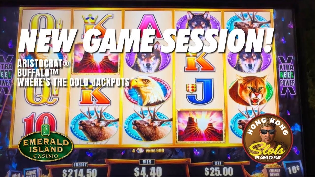 I TRIED THIS NEW BUFFALO WHERE'S THE GOLD JACKPOTS AT THE EMERALD ISLAND CASINO