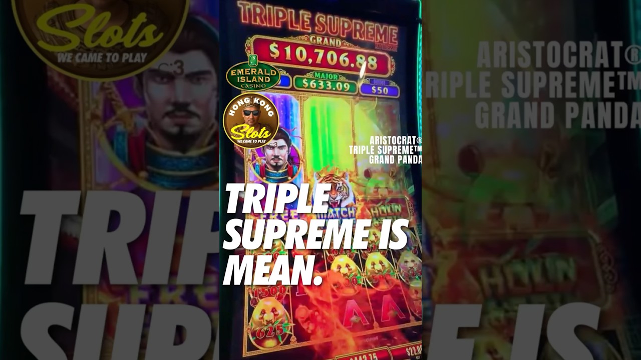 BRAND NEW TRIPLE SUPREME SLOTMACHINE AT THE EMERALD ISLAND CASINO TRIGGERS THE BONUS!!! #shorts #fyp