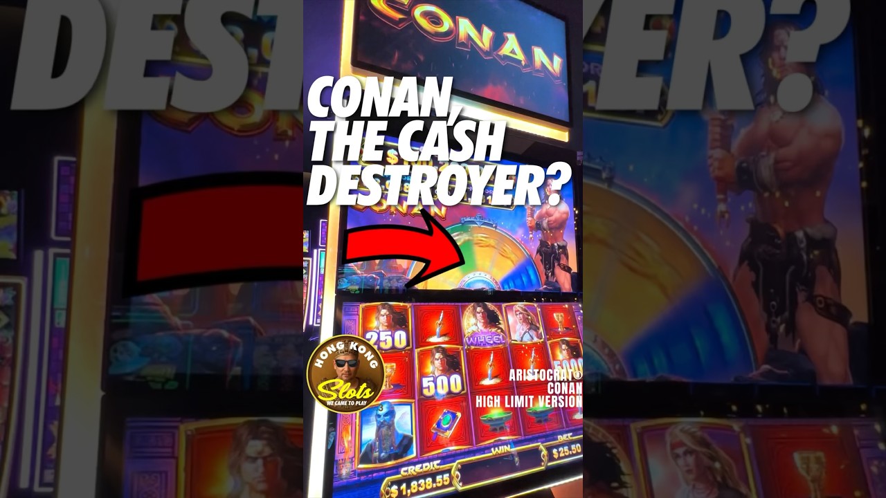 TRIGGERED THE CONAN CASH DESTROYER BONUS ON THE CIRCA RESORT CASINO SLOTMACHINE!!! #shorts #fyp #fy