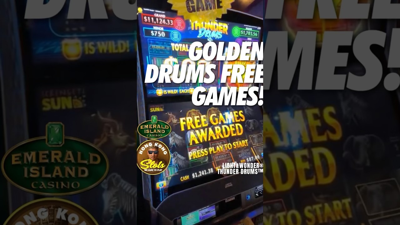 DOES THIS BRAND NEW THUNDER DRUMS SLOTMACHINE AT THE EMERALD CASINO PAY OFF?! #shorts #fyp #lasvegas