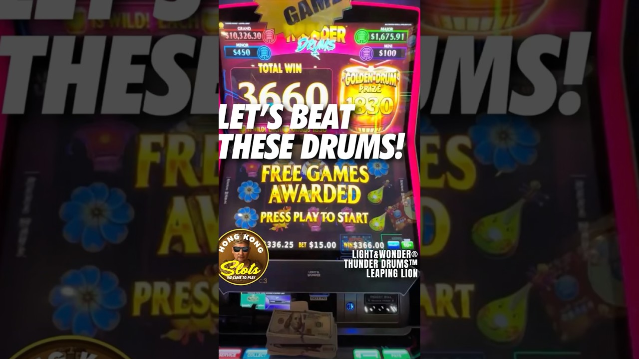 NEW THUNDER DRUMS SLOTMACHINE TRIGGERS THE EMERALD ISLAND CASINO HANDPAY $15/BET!!! #shorts #fyp