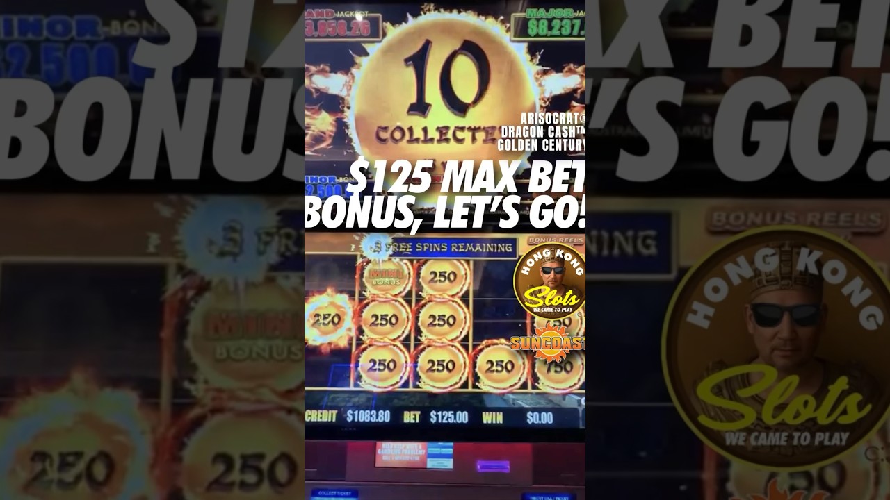 $125 MAX BET TRIGGERED BONUS AT THE SUNCOAST CASINO IN LASVEGAS!!! #shorts #lasvegas #vegas #fyp