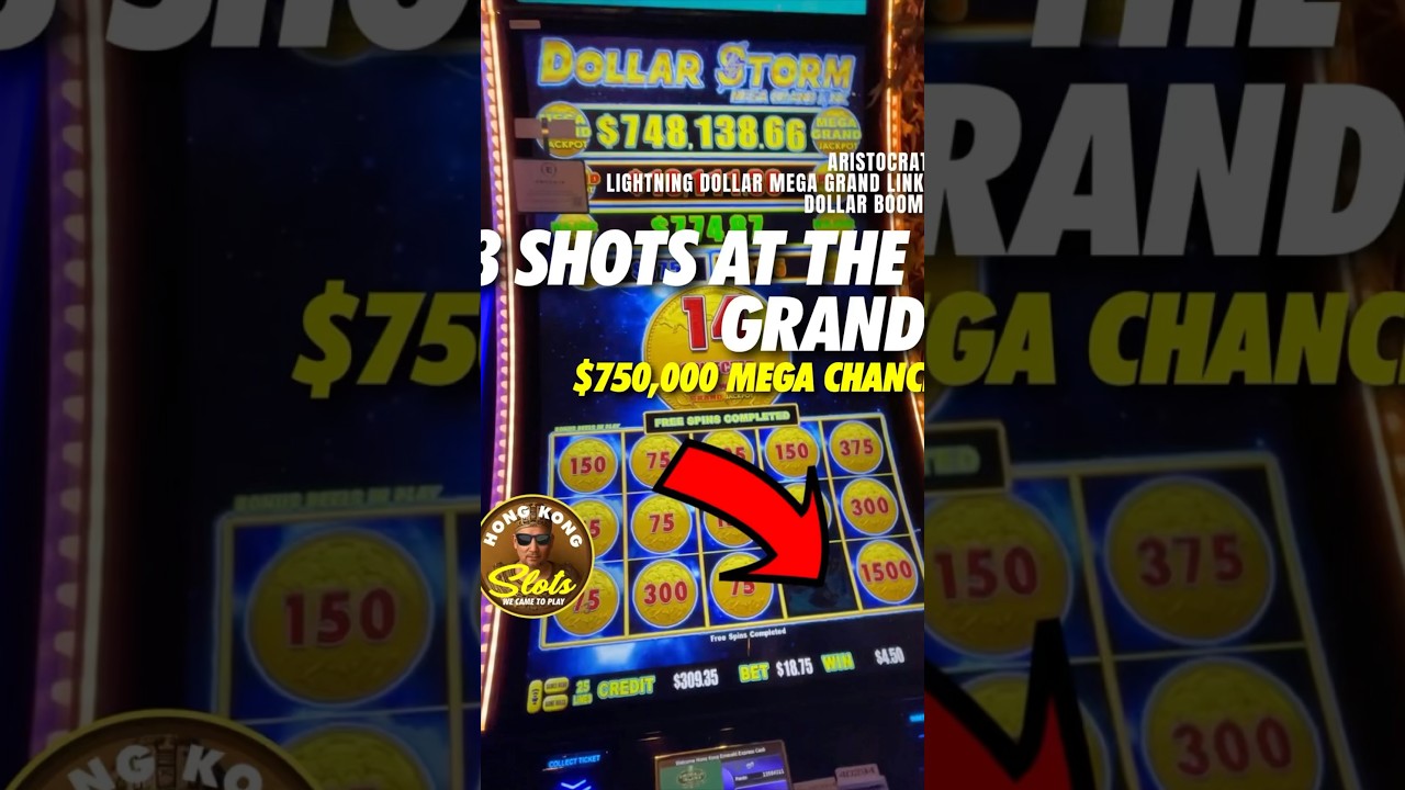 3 SHOTS AT THE GRAND JACKPOT AT THE EMERALD ISLAND CASINO ON THIS NEW SLOTMACHINE!!! #shorts #fyp