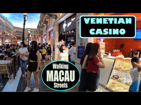 Macau Venetian Casino - Walking Inside! Shopping & Food Court