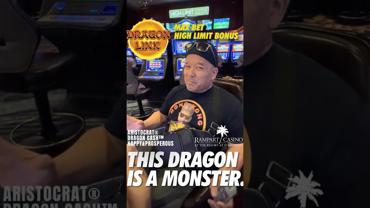 HONG KONG SLOTS WINS THE JACKPOT ON THE DRAGON LINK SLOT AT THE RAMPART CASINO IN VEGAS! #vegas #fyp
